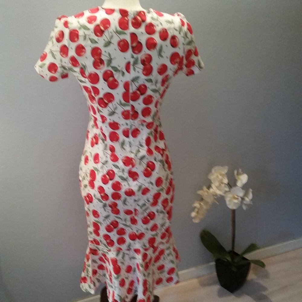 Cherry print midi dress NWT - Picture 2 of 4